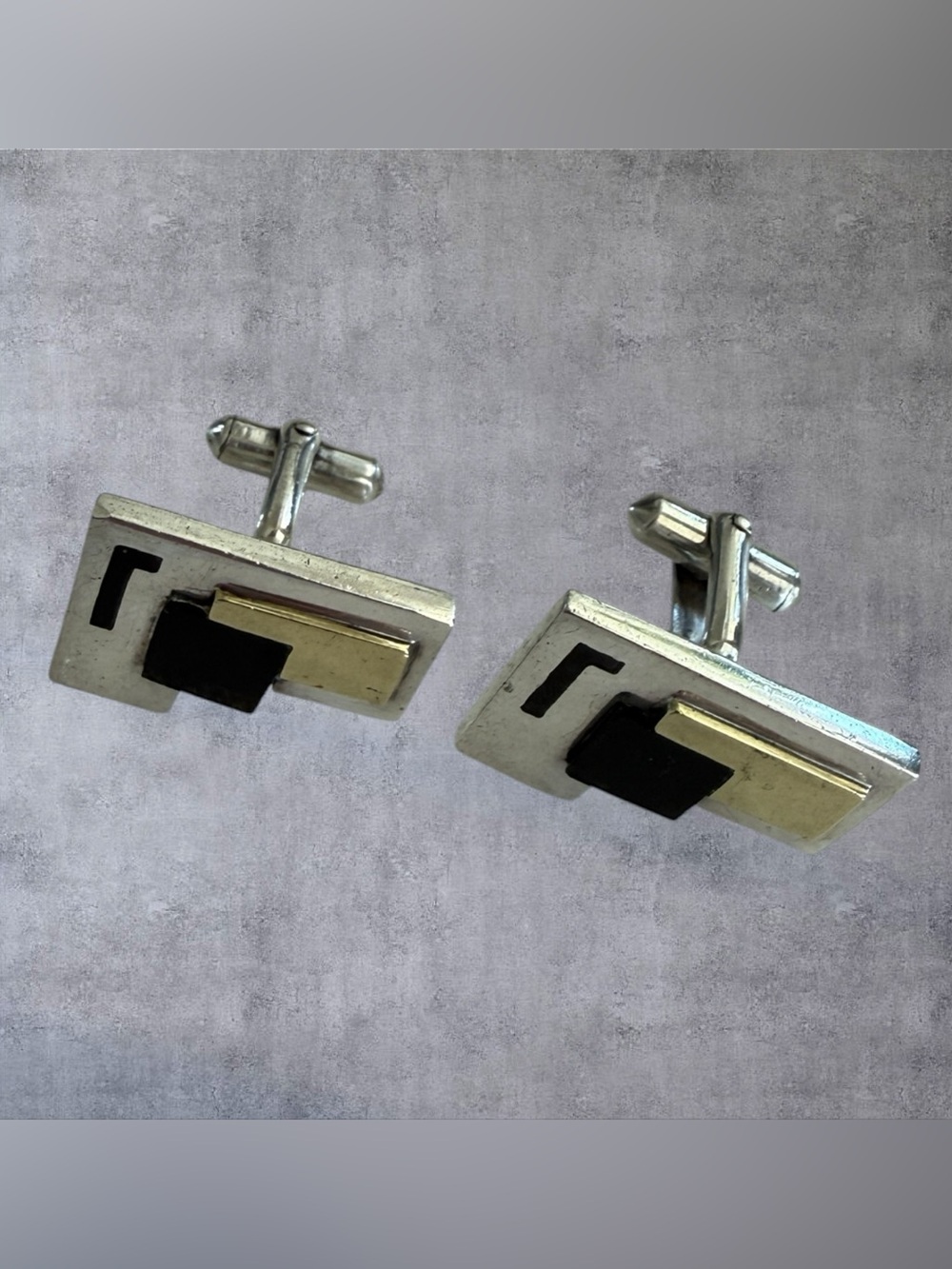 Antonio Pineda Taxco Mexico 970 Silver Onyx Cufflinks Modernist 36g